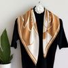 Korean version of solid color big red small square scarf women's plain color spring and autumn warm silk scarf versatile professional scarf decorative