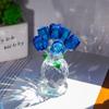 Clear Base Mini Glass Flower Sculpture Ornament Tabletop Plants Suncatcher  Mother's Day