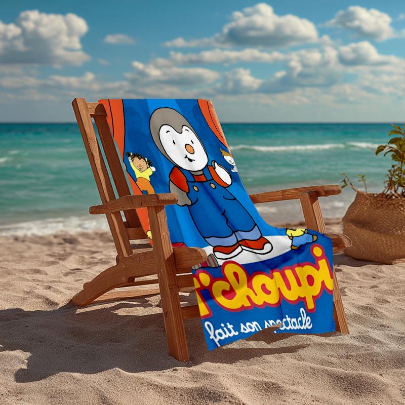 T'choupi Fashion Beach Towel: Ideal for Summer Adventures Soft, absorbent and quick drying suitable for swimming and bathing