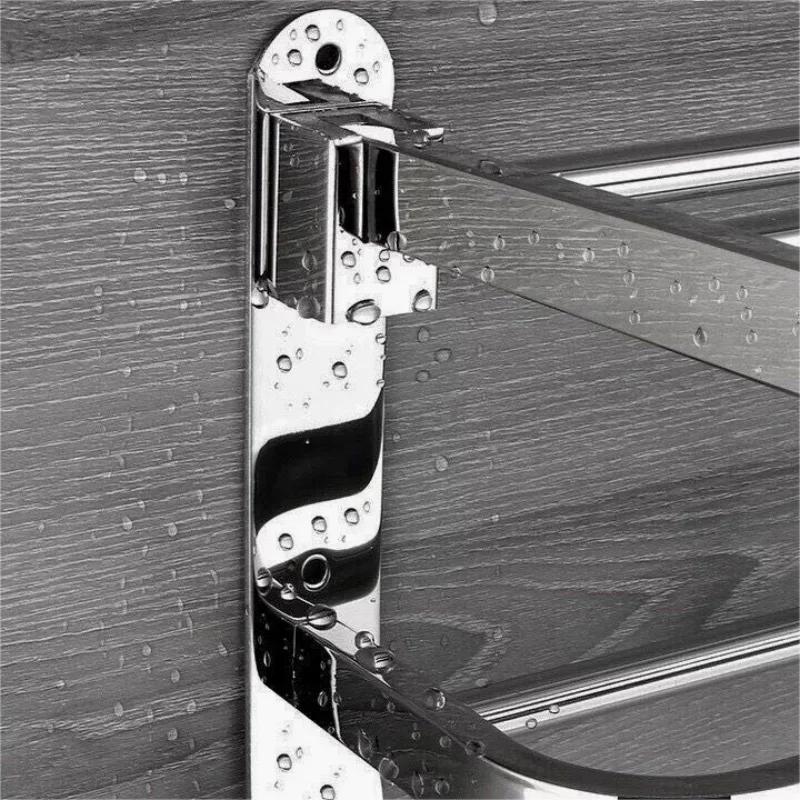 1 шт. Вешалка для полотенец из нержавеющей стали, складная, без сверления, полка для банных полотенец с крючками, держатель для хранения принадлежностей для дома, кухни, ванной комнаты