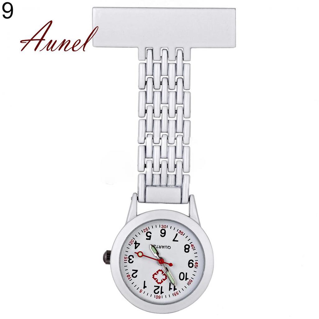 Металлическая карманная кварцевая аналоговая брошь с зажимом для медицинской медсестры, часы-брелок