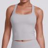 Womens Seamless Racerback Sports Tank Top Quick-Dry Compression Fit Yoga Running Gym Workout