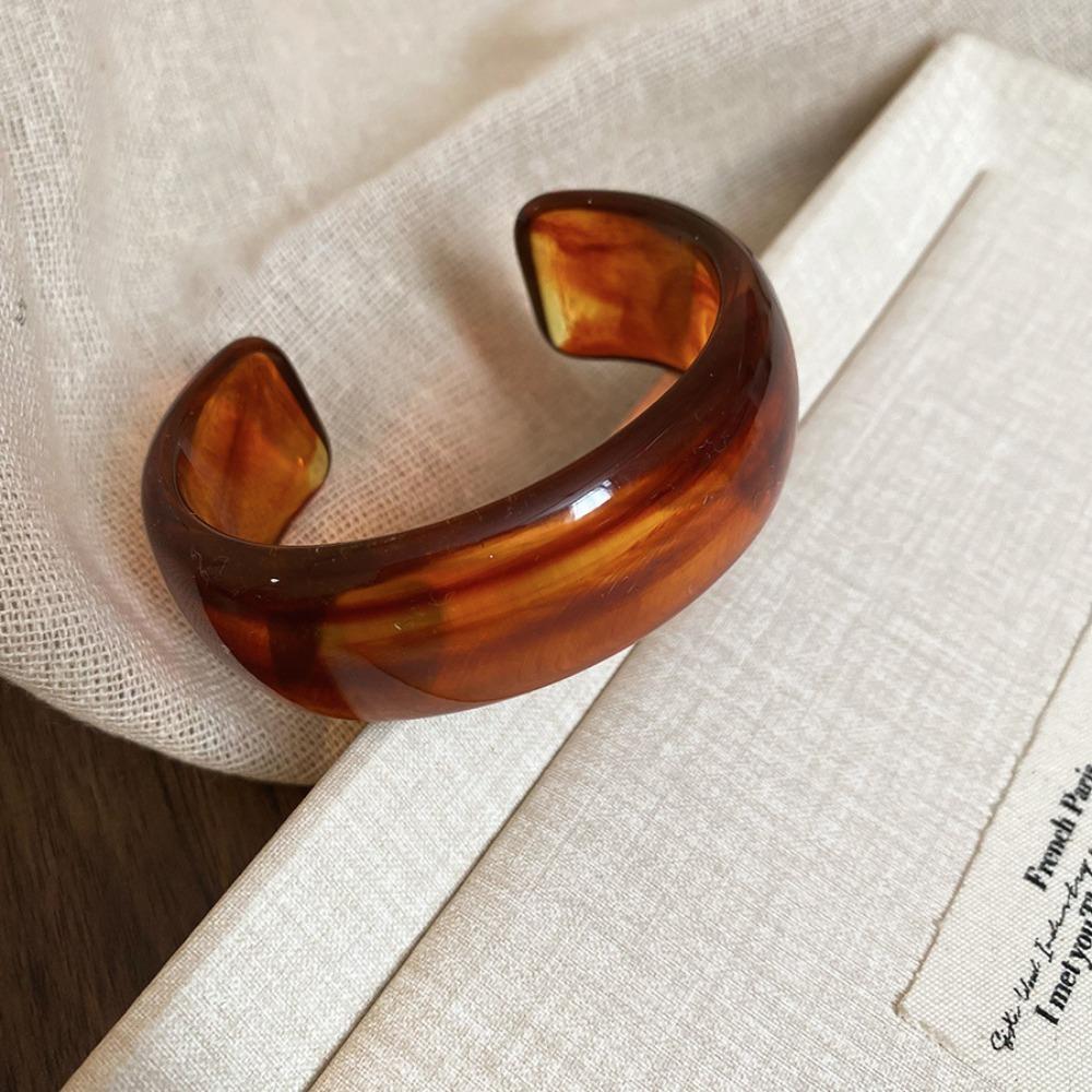 Европейский американский стиль браслет из смолы нерегулярный преувеличенный браслет C-образной формы браслеты-манжеты для девочек