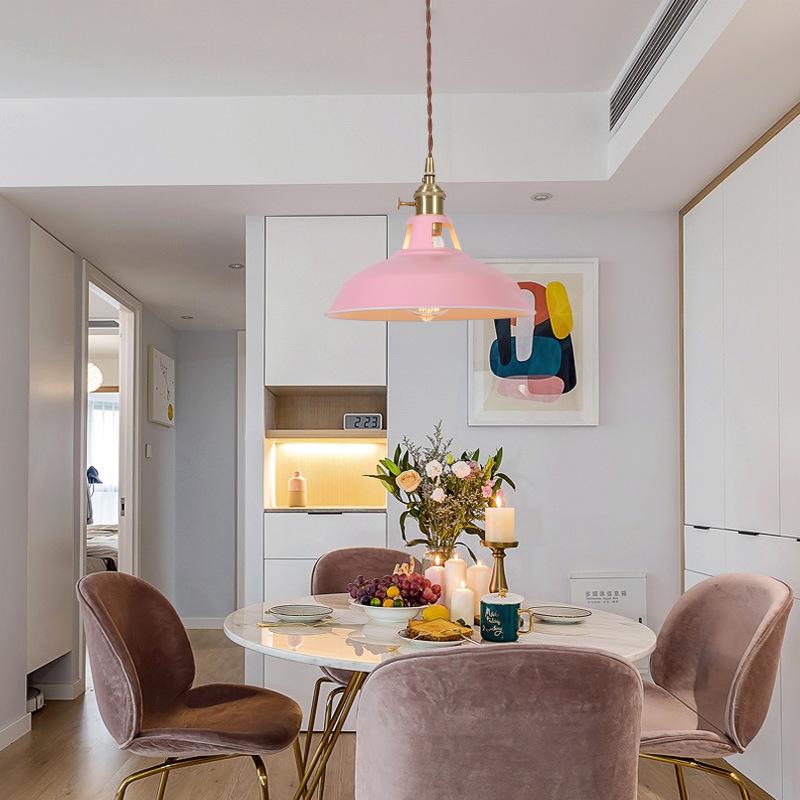 Люстра Macaron в скандинавском стиле, современная светодиодная лампа для обеденного стола, бара, кафе, спальни, абажур из нескольких цветов по желанию