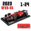 ABAJ1 Bburago 1:24 модели F1 разного стиля 2022~2025 Ferrari SF23 №16 Леклер №55 Сайнц Симуляция Модель автомобиля из сплава Изделия Декор