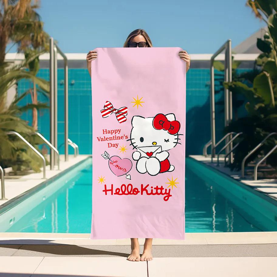 Пляжное полотенце Розовое H-Hello K-Kitty Кошка Тюрбан для ухода за волосами Сушка волос Спа Сауна Большие банные полотенца Аксессуары для ванной комнаты Дом