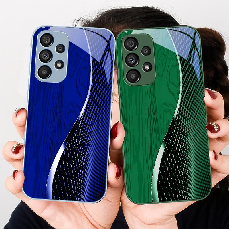 Сетка с текстурой дерева черная Для Samsung S8 S9 S10 20 U ltra S21 Pro S22 Plus S23 FE S24 Ultra 22 S25 Edge S25Ultra Стеклянный Чехол для Телефона