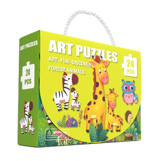 24/48/60Pcs/Set Cartoon Jigsaw Puzzle Toy Animal Vehicle Dinosaur Preschool Leaning Puzzle Game Toddlers Boys Girls Educational Floor Puzzle Toy