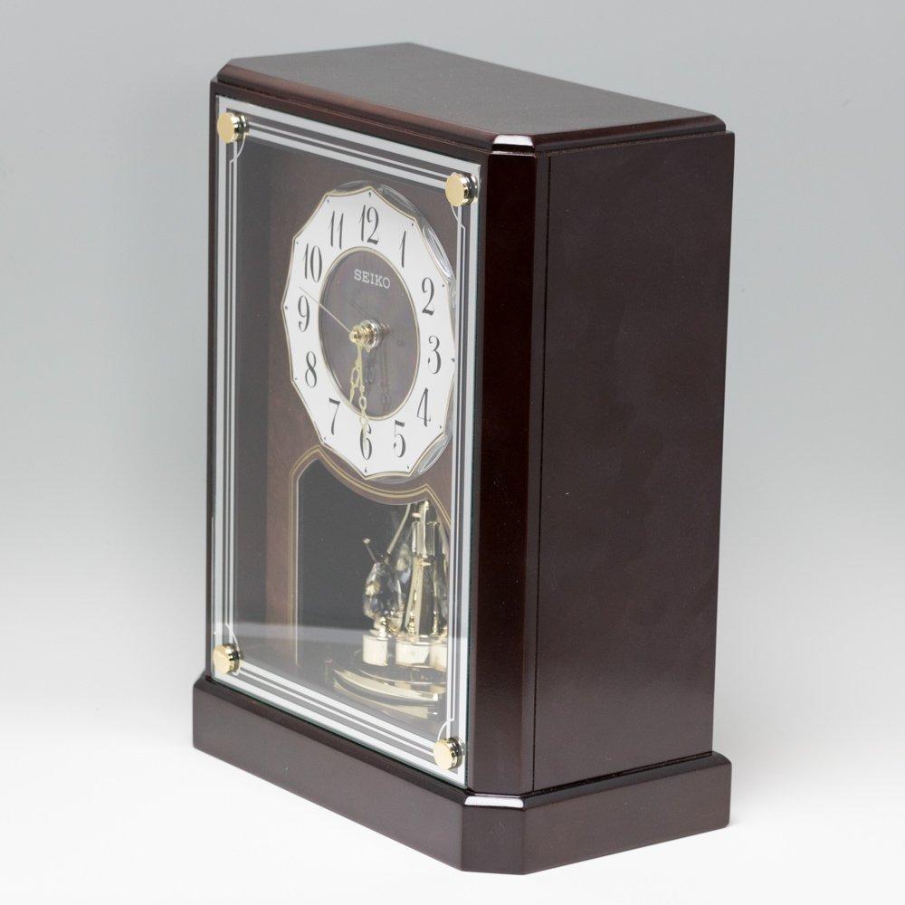 Seiko Часы настольные часы радио аналоговые вращающиеся декоративные деревянные рамки темно-коричневого дерева BY243B SEIKO