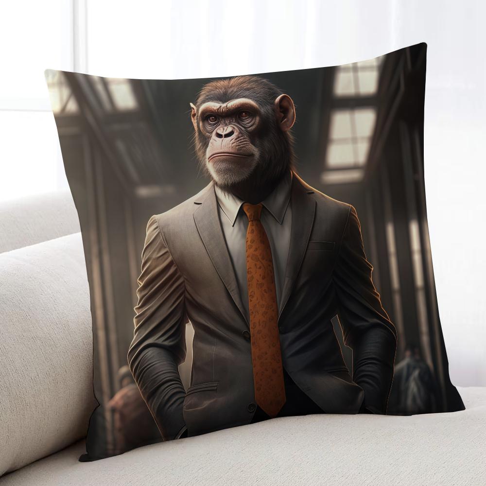 Funny Gentleman Monkey cushion cover Home Bedding Sofa living Room pillowcase Simple Soft Skin Cushion Cover Party Gift