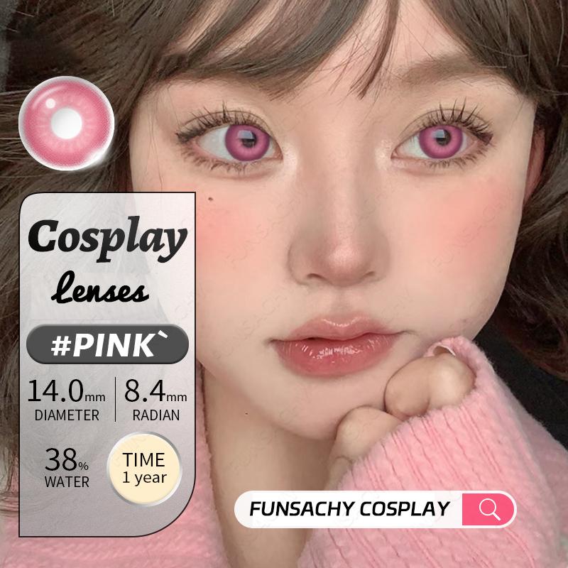 FUNSACHY Cosplay Black White Contact Lenses for Eyes 1Pair Colored Anime Lens Eye Makeup Pupil Halloween Women Men's Accessories