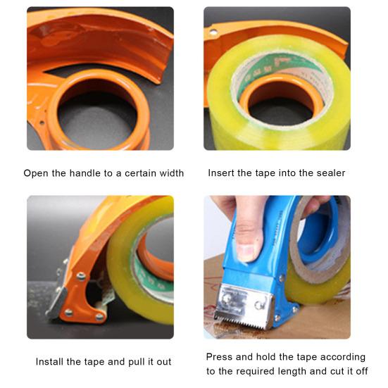 Portable Heavy Duty Metal Tape Dispenser Handheld Tape Cutter Tape Cutting Machine for Office Warehouse Package Packing Shipping