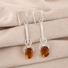 Natural Citrine Gemstone 925 Sterling Silver Jewelry Handmade Hook Earrings1.76" EE-171-2