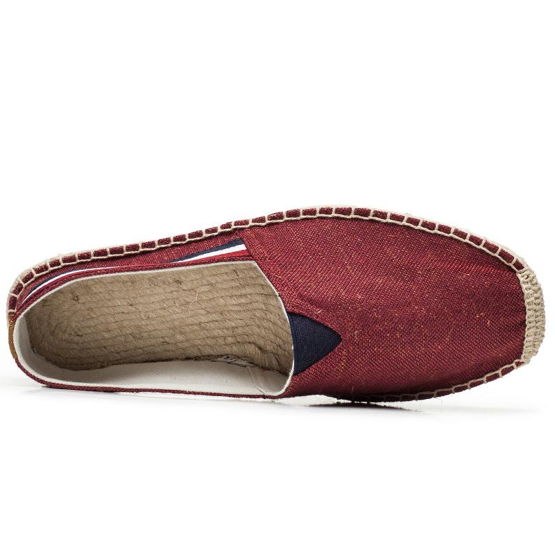 Летние новые льняные мужские повседневные туфли ручной работы, плетеные туфли для рыбалки, модные повседневные эспадрильи на плоской подошве, обувь для вождения667