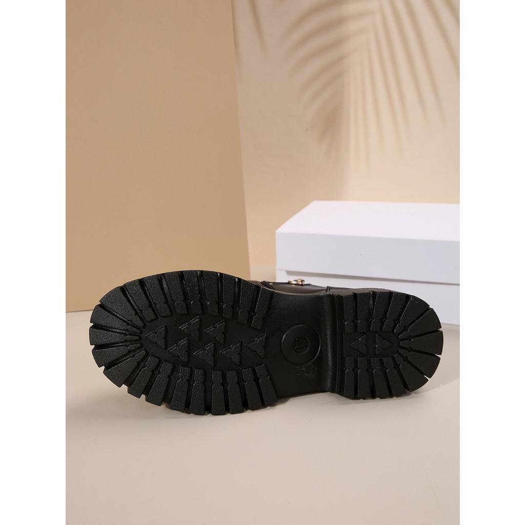 Новые осенне-зимние ботильоны с круглым носком на толстом высоком каблуке, водонепроницаемая платформа, женская обувь на боковой молнии