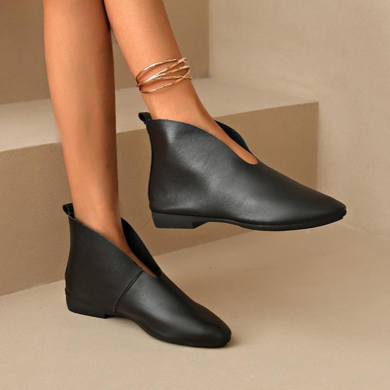 Мода Среднего каблука Женские зимние ботильоны с острым носком 2025 Зимний тренд Повседневные ботинки-кеды Челси Кожаные готические туфли-лодочки Botas Mujer