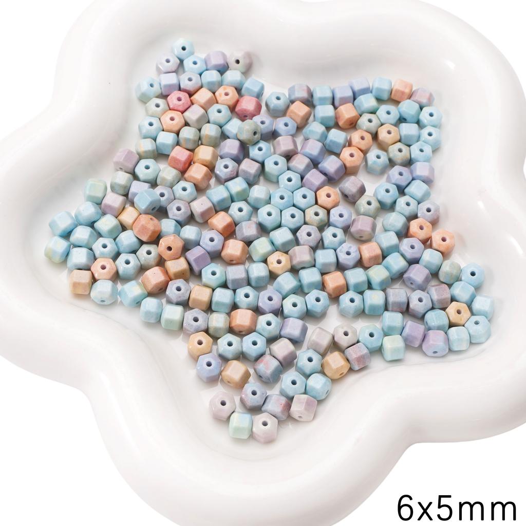 2/5 шт. Натуральный камень Альха Радужный камень Геометрические цельные бусины Разделительные бусины Рассыпные бусины для изготовления браслетов, ожерелий, ювелирных изделий своими руками