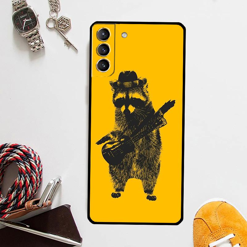 Cute Raccoon Case For Samsung Galaxy S25 Ultra S21 S22 S23 S24 Ultra S9 S10 S20 Plus S25 FE Cover Coque