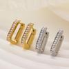Fashionable Diamond-set Earrings for Women, High-end Light Luxury Square Colored Zircon Versatile Earrings