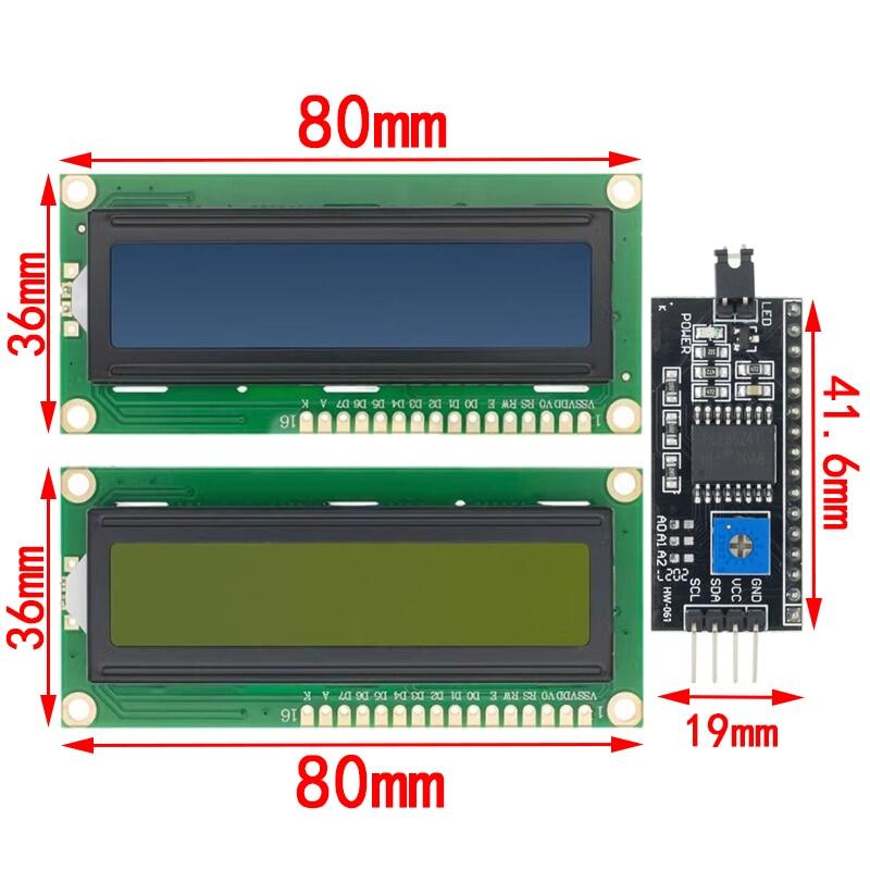 ЖК-модуль сине-зеленый экран IIC/I2C 1602 для Arduino 1602 LCD UNO r3 mega2560 LCD1602 LCD1602 + I2C