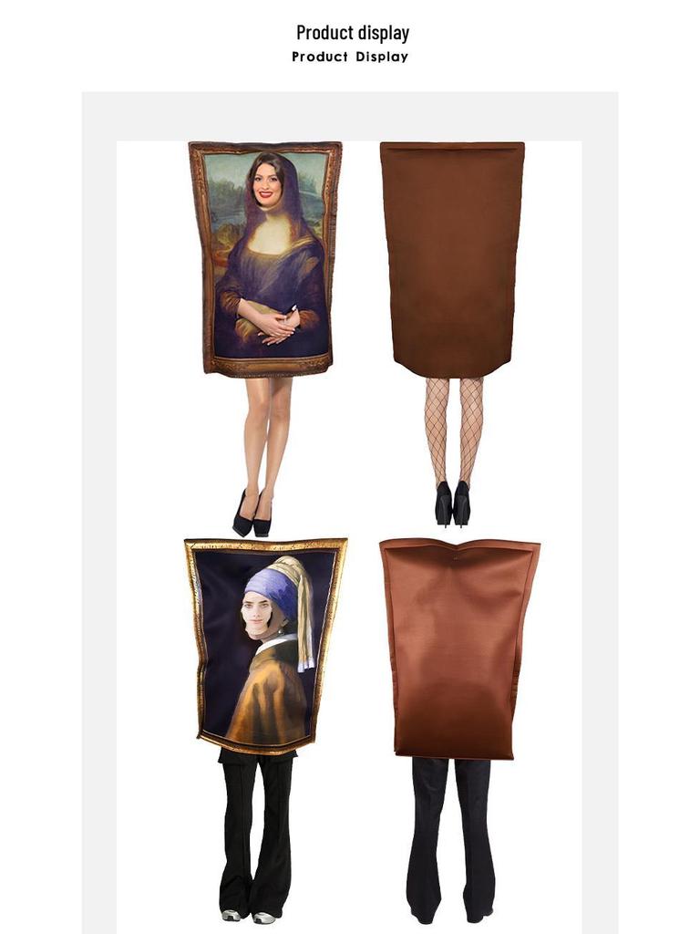 Костюм на Хэллоуин Мона Лиза Комбинезон для школьных выступлений