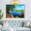 5D DIY Diamond Painting Full Round Scenic Lake Embroidery Sale Rhinestone Picture