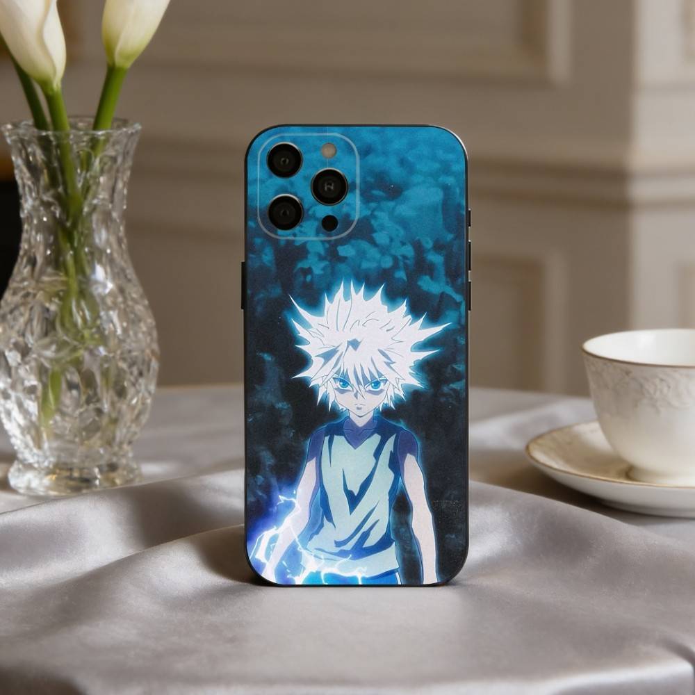 K-Killua Z-Zoldyck H-Hunter X Hunter Phone Case For iPhone 17pro,16,15,14,13,12,11 Plus,Pro Max,XS,Soft Silicone Black Cover