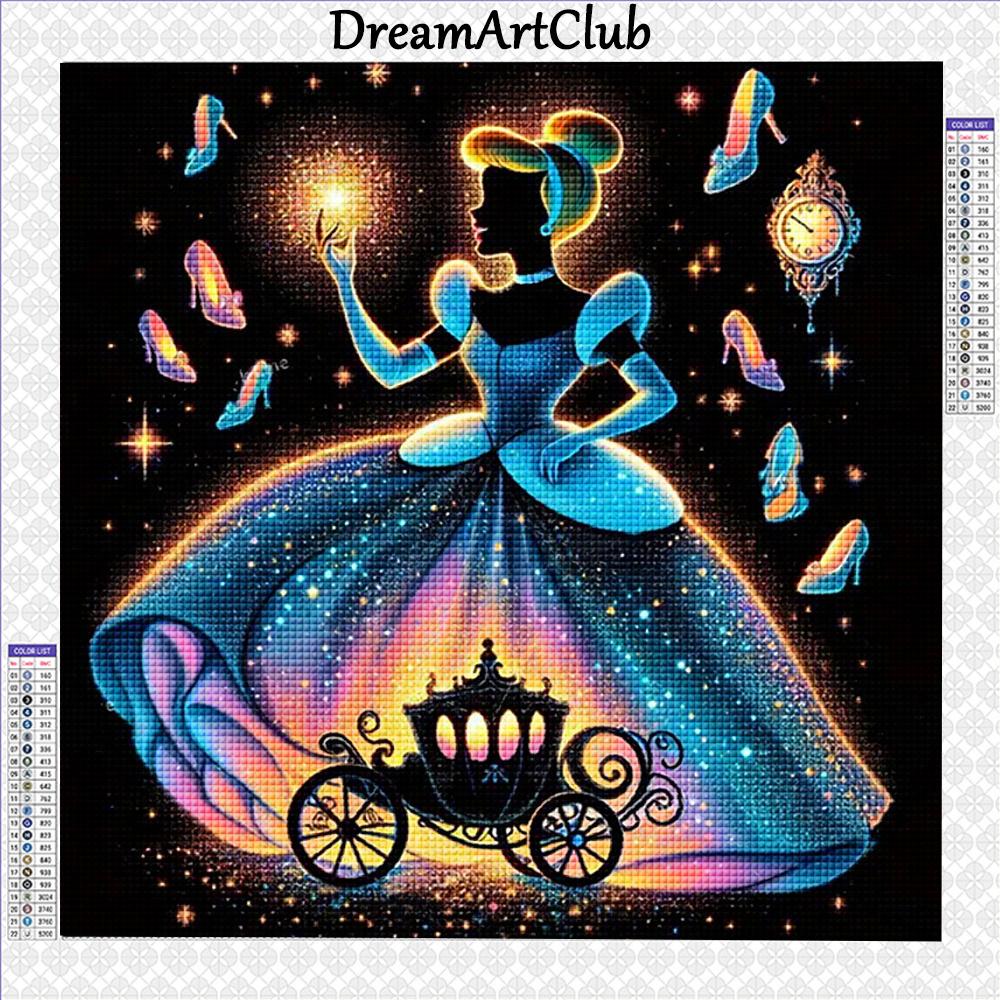 Disney Алмазная живопись Силуэт принцессы Алмазная вышивка Мультяшная мозаичная картина Наборы для вышивки крестом Декор для дома