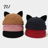 Lightweight Fashion Hat for Women Brimless Cat Ear Hat, Cute Docker Cap, Adjustable Skullcap, Stylish Outdoor Travel Cap Sailor Men Street Casual Wear
