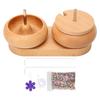 Bead Spinner Bowl Polished Wood Cover Metal Shaft Stable Oval Base Bead Maker for Jewelry Making
