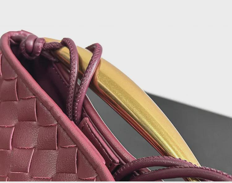 Плетеная кожаная дизайнерская сумка для пельменей: Стильная повседневная женская сумочка