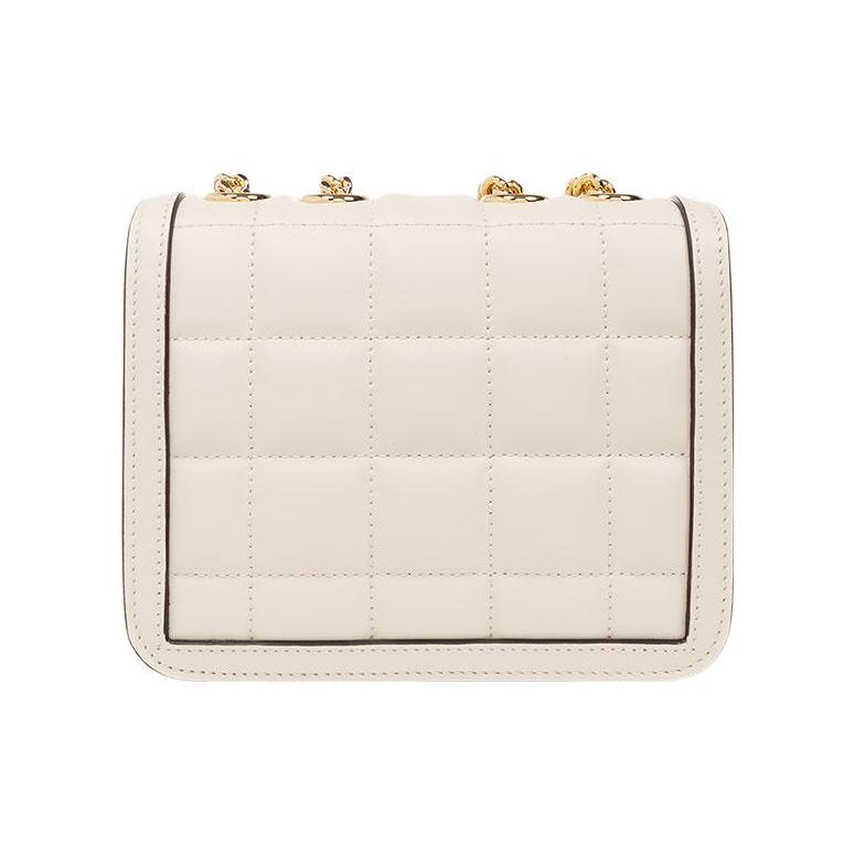 Gucci GG Marmont White Quilted Leather Chain Bag,G Hardware Gold Strap, Women's Flap Closure Crossbody Handbag for Daily Party 741457-AAB1Q-9022