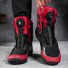 Unisex Dark Tone Protective Protective Motorcycle Shoes High Top Riding Boots Reinforced Sole Biker Outdoor Travel Footwear
