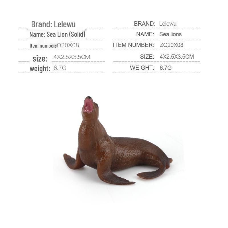 Children's Marine Animal Model Set: Mini Whale, Shark, Dolphin, Turtle, Sea Lion