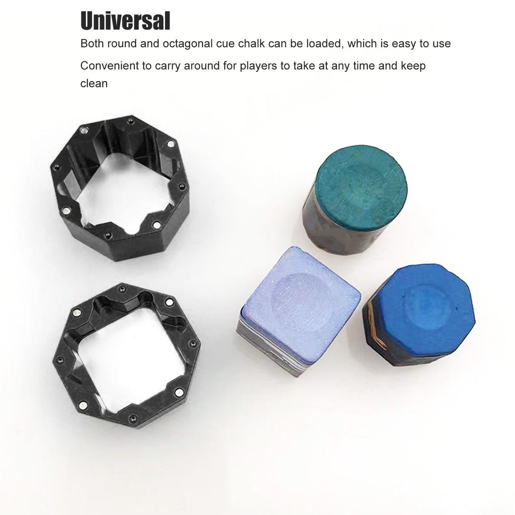 Cue Chalk Box Holder Aluminium Alloy Octagonal   Billiard Chalk Case for Billiards Accessory