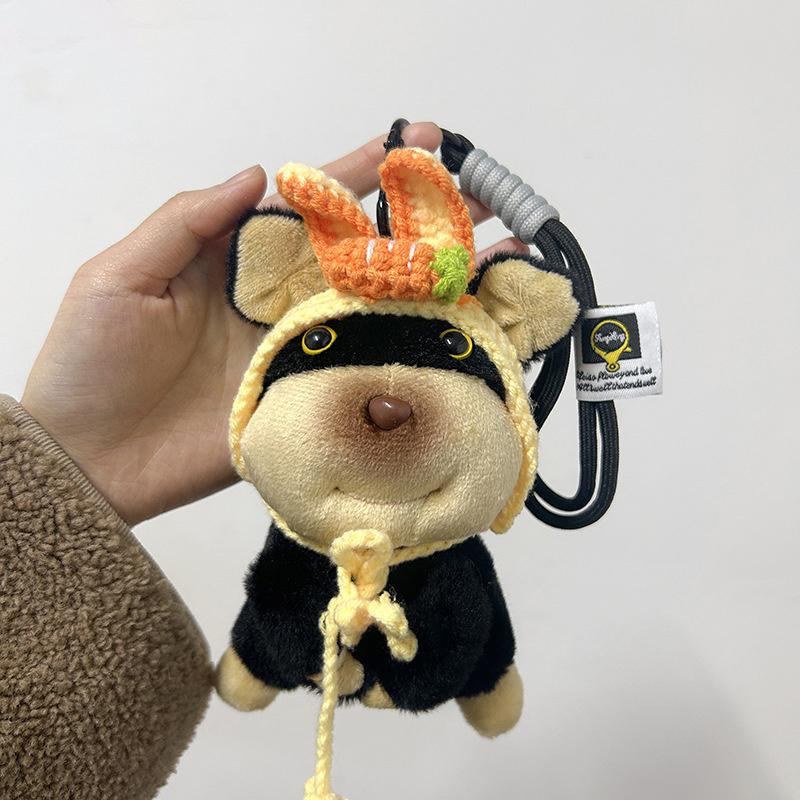 Cute Creative Bee Puppy Charm Bag Pendant Cute Diy Hanging Decoration Funny Keychain Kawaii Backpack Decoration Gifts