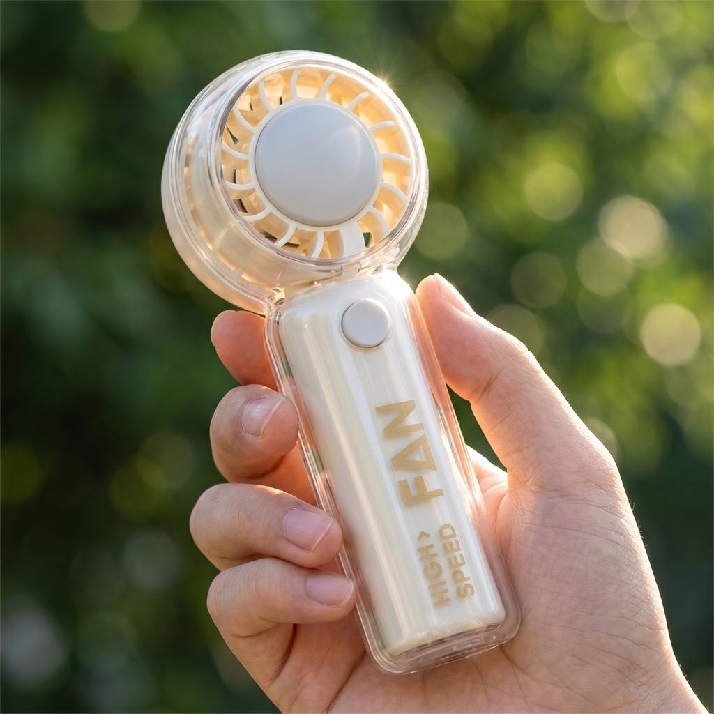 Handheld Fan, Transparent Portable Personal Fan for Travel, Home, and Outdoor