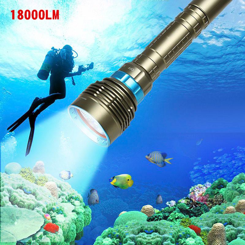 Горячий! 18000LM 7 XML-T6 Светодиодный мощный фонарик для дайвинга Профессиональный подводный водонепроницаемый светильник