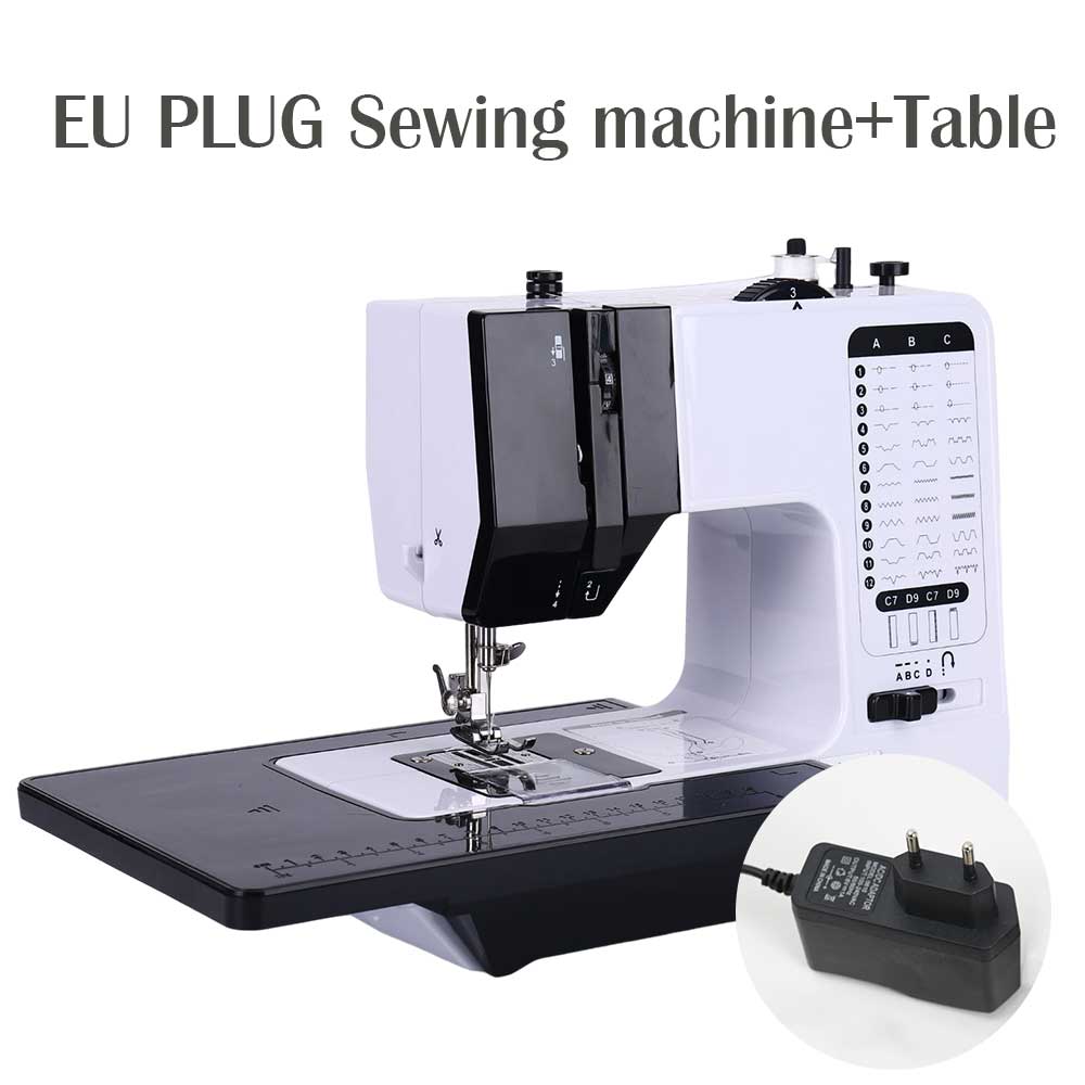 Sewing Machine Portable Handy Mini Replaceable Presser Foot 40 Stitches Overlock Knitting Start Button Electrec With Pedal Table