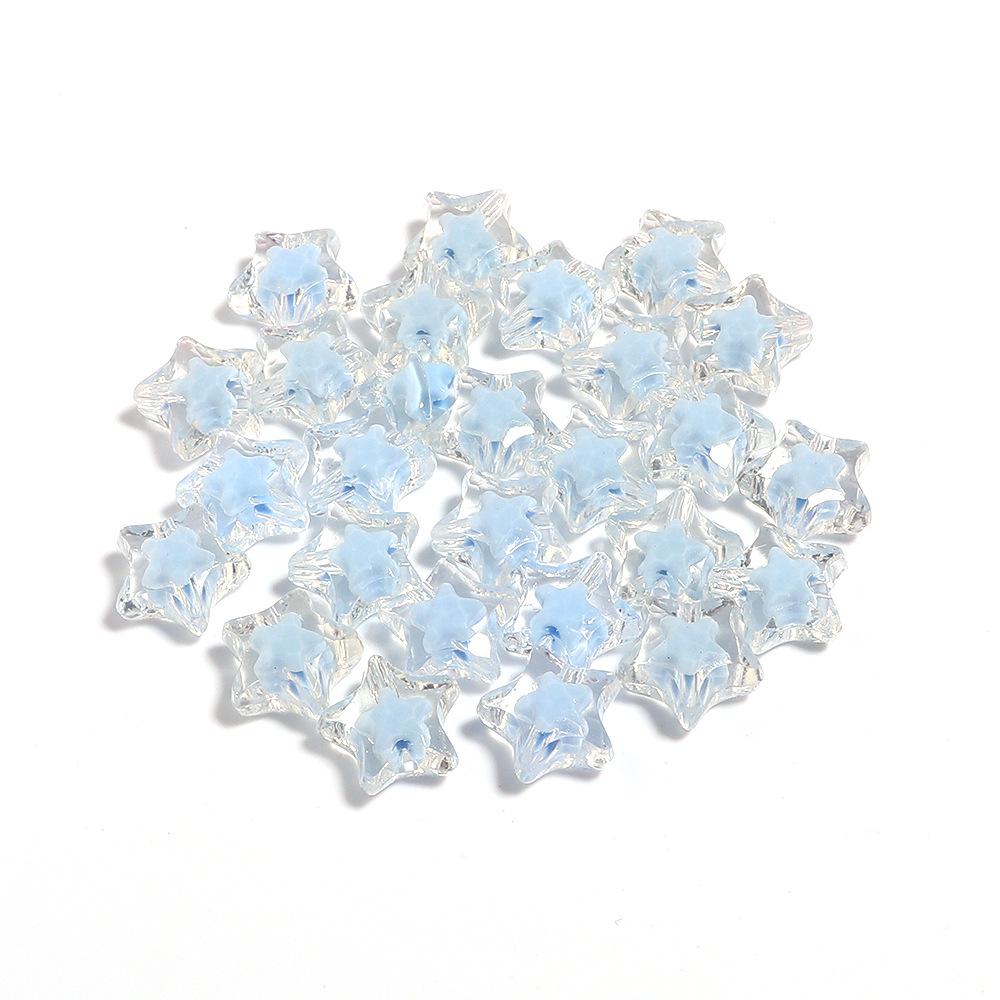 Pack of 50 Colorful Acrylic Star Beads for DIY Bracelets & Phone Chains