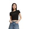 Calvin Klein Однотонная укороченная футболка с круглым вырезом, женские топы, черная J221172-BEH