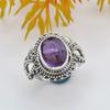Кольцо с аметистом, драгоценный камень, кольцо из стерлингового серебра 925 пробы, камень ручной работы, богемные украшения для женщин, 5,3 г