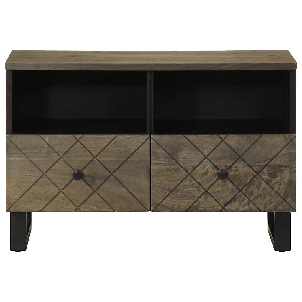 Vidaxl Szafka Pod Telewizor, Czarna, 70X33X46 Cm, Lite Drewno Mango