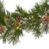 US 2 Pack LED Artificial Pine Garland 9'x10" Christmas Garland With 20 Pine Cones 50 LED Lights 160 Tips For Stairs Fireplace
