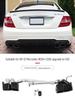 Compatible with Mercedes W204 C180 C200 C260 C-Class Dual-Quad C63 AMG Style Exhaust Diffuser & Tailpipes.
