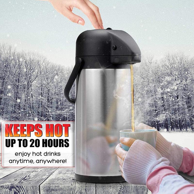 Airpot Hot & Cold Drink Dispenser, Coffee Dispenser, Stainless Steel Thermos Urn