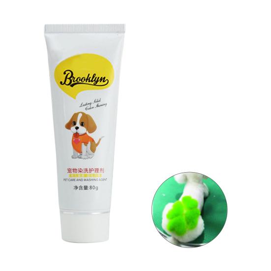 80г Полуперманентный крем-краска для питомцев Высокопигментированный Цветной Яркий цвет волос для собак