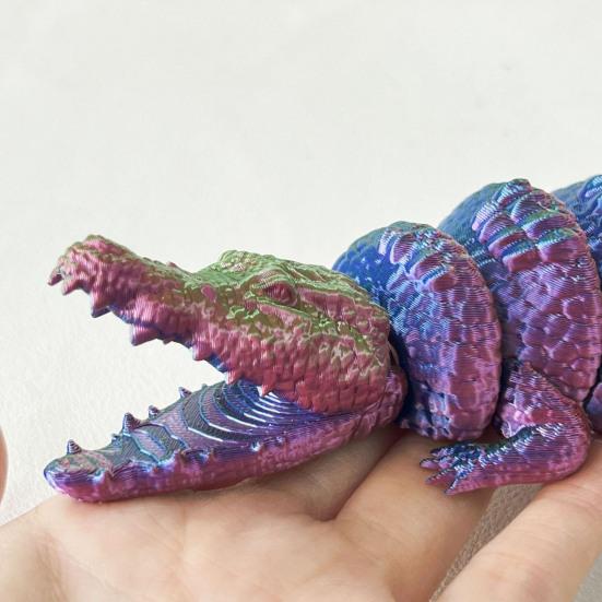 3D Printed Crocodile Toy Articulated Crocodile Ornament with Moveable Joints Anxiety Relief