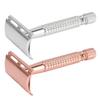 Long Handle Double Sided Shaving Tool Metal Vintage Safety Shave Tool with Refill Cutter Stand Clean