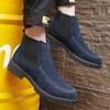 Модные мужские ботинки челси, нескользящие зимние ботинки из искусственной замши, теплые короткие ботинки на платформе с круглым носком, размер 38-47